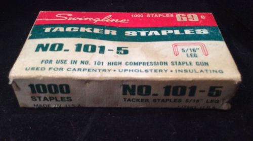 Vintage Box Swingline Tacker  No.101-5 5/16&#034; Leg Sawtooth Point Staples