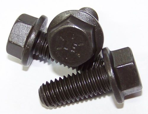 100 bulk qty-gr8 flange bolt black 3/8-16 x 1-1/4(17562) for sale