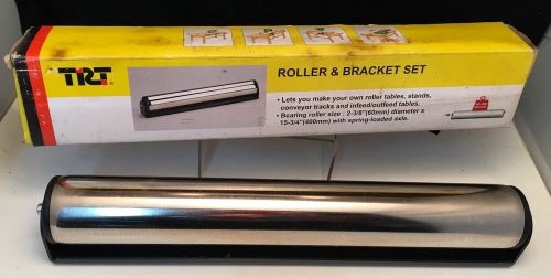 NOS TRT Steel Roller &amp; Bracket Set - 2 3/8&#034; x 17 1/2&#034; Wide NIB Machine Shop Tool