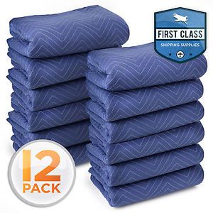Deluxe Pro Moving Blankets Padded Furniture Pads 12 pk 72&#034; x 80&#034; 40-45 lbs/Dozen