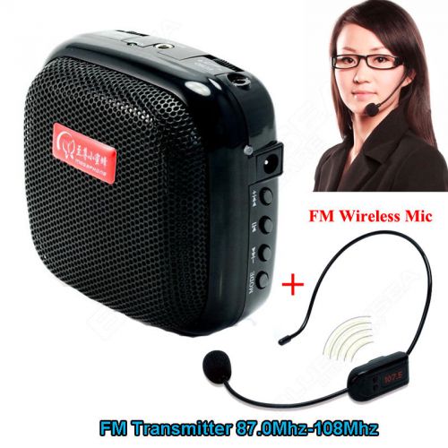 25W Portable Waistband Voice Booster Mini PA Amplifier Loudspeaker FM Microphone