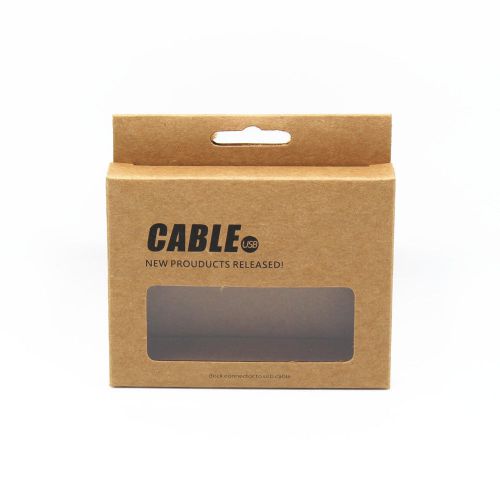 Kraft Paper USB Charger Cord Data Cable Box For Apple iPhone Samsung Galaxy