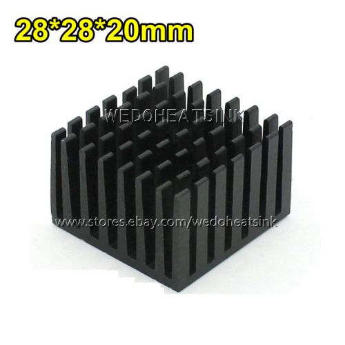 10pcs black anodized 28x28x20mm heat sink radiator, rohs complaint, high quality for sale