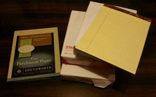 Stationary lot! Parchment paper, 3 bundles of copy/fax paper