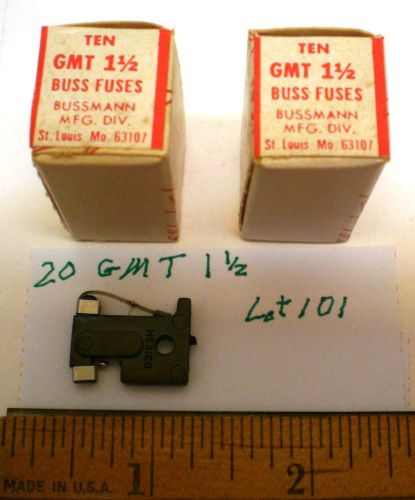 20 GMT 1 1/2  Fast Acting Indicating Fuses 125VAC 60VDC Buss Lot 101 New in Box