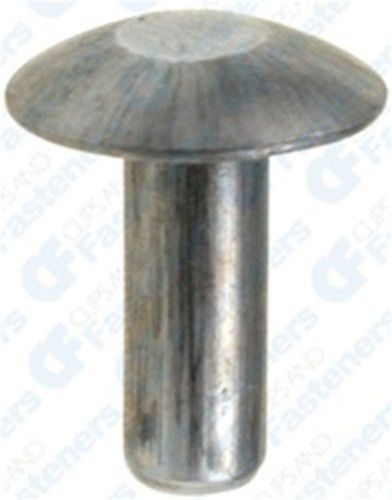 (100) 3/16 brazier head solid aluminum rivet 1/2 length for sale