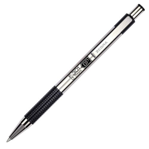 Zebra F-301 Stainless Steel Retractable Ballpoint Pen 0.7mm Black 12 Pack (27...