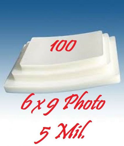 5 mil 6 x 9  laminating laminator pouches sheets photo  100 pk for sale