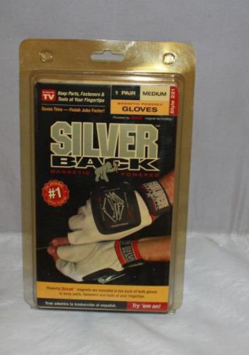 Silver back zeta6 magnetic powered work gloves style 221 size med. for sale