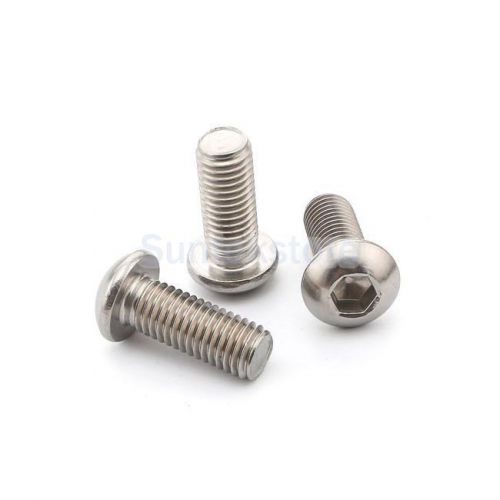 100pcs Metric Stainless Steel Allen Socket Button Head Machine Screws M4*6
