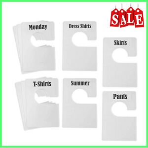 TraGoods 10 Pack White Clothing Rack Size Dividers Plus 60 Labels 1 Inch and 16