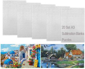 Sublimation Blanks Puzzles 300Pcs 20 Sheets 16X11.5 Inch A3 Jigsaw Puzzle DIY
