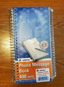 PHONE MESSAGE BOOKS ADAMS 400 SETS 2 PACK New still wrapped
