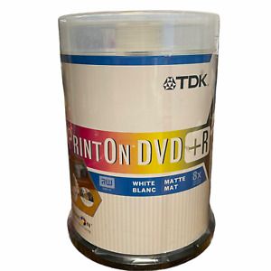 TDK Print On DVD +R 100 Pack 4.7 GB Single Sided 2 Hours Video