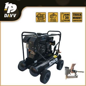 6.5HP Gas Driven Air Compressor 20-Gal 17cfm @125psi for Workshop W/ Free Nailer