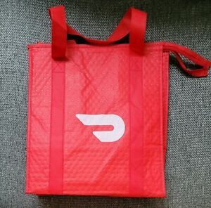 DoorDash Food Delivery Driver Insulated Bag with Zipper  in Red