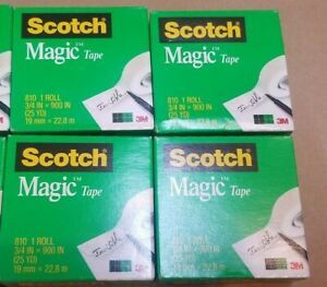 Scotch Magic Tape Refill 4 Rolls (3/4&#034; x 900&#034; Per Roll) Matte Photo Safe
