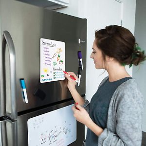 Magnetic Dry Erase Whiteboard Sheet for Kitchen Fridge With 4 Markers16x11