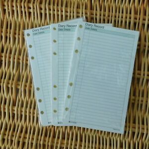 Day-Timer Diary Record Pages, LOT of 3 Packages #11878 Refill Notes 6-hole