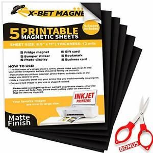 Printable Magnetic Sheets - 5 PCs Each 8.5” x 11” - Flexible Magnet Sheets Non