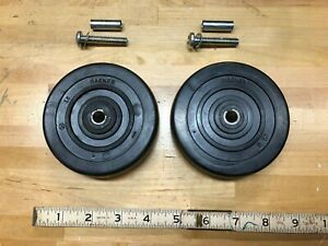 pair Wagner 4&#034; wheels for older style ambulance folding aluminum stretcher/cot