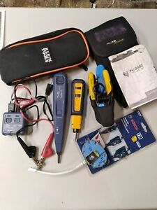 Fluke Punch Down Tool, Toner, Ideal Compression Tool Klein pouch, banjo bits
