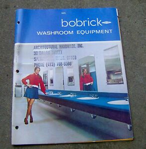 RARE vintage 1974 catalog BOBRICK WASHROOM EQUIPMENT toilets sinks lavatory OLD