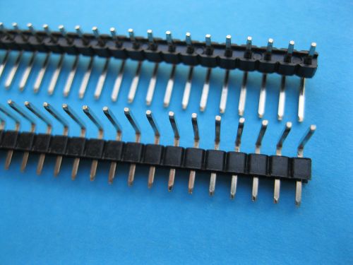 400 pcs 2.54mm 1x40 40pin angle breakable pin header male single row strip for sale