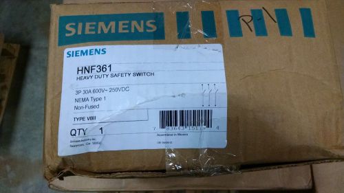 SIEMENS HNF361 30 AMP 600 VOLT 3POLE  NON FUSED DISCONNECT