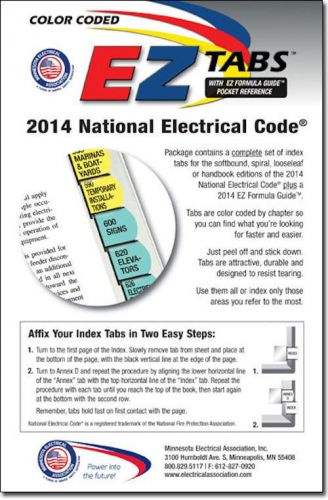 2014 color coded ez tabs for nec code book nfpa  national electrical code for sale