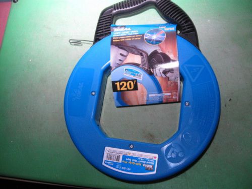 Laser foot-marked fish tape 120 foot ideal tuff-grip pro blued steel 31-056  new for sale