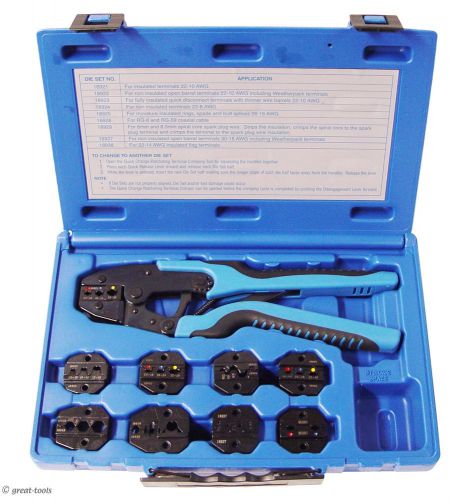 New ratcheting terminal crimper tool – 9 dies - wire crimping tools terminals for sale
