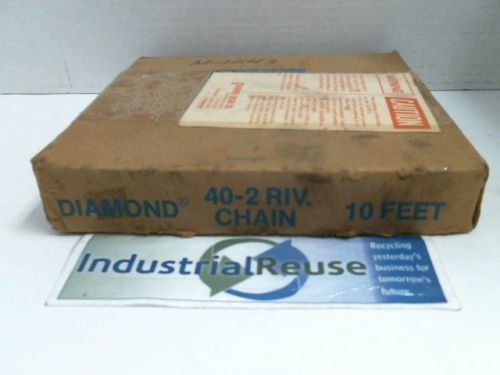 Nib diamond 40-2  roller riveted chain 10 foot for sale