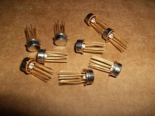 LOT OF 9 - NSC LM100 6715 TRANSISTORS  GOLD LEADS  NOS
