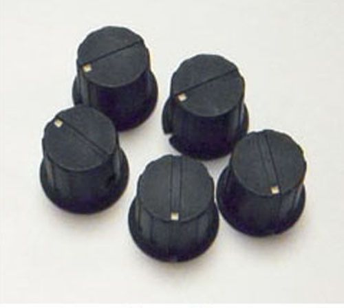 10 EA KNOBS FOR  ELECTRONIC EQUIPMENT BLACK WITH WHITE POINTER  #125