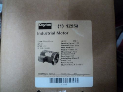 Dayton motor , 3/4 hp, c-face , 3450 rpm , 3 phase , 208-230/460 volt for sale