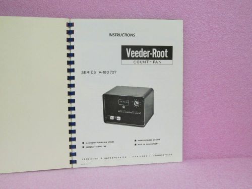 Veeder-Root Manual Series A-180707 Electronic Counter Instruction Man. w/Schem.