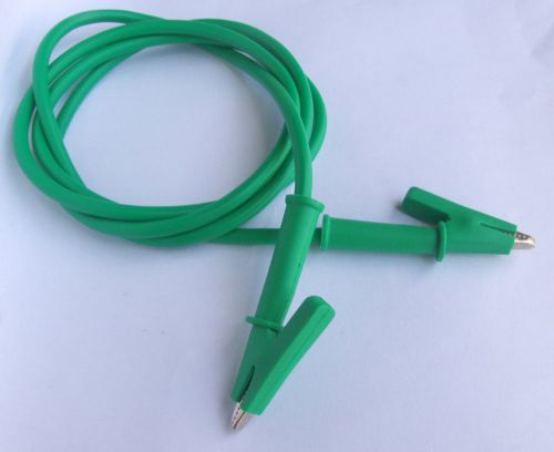 High quality Copper Alligator clip 6mm openings Voltage Green silicone Cables