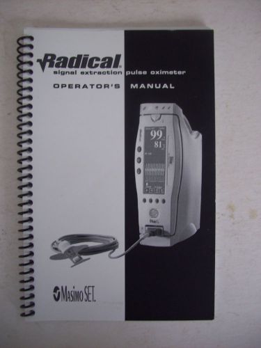 Masimo SET Radical Signal Extraction Pulse Oximeter Operator&#039;s Manual