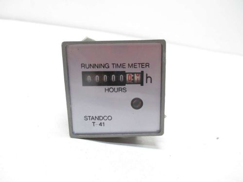NEW STANDCO T-41 RUNNING TIME HOUR METER W/MOUNTING BRACKET 115V-AC D476570