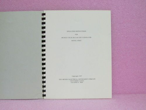 Hickok Manual 656XC Color Bar Generator Instruction Manual w/Schematic (1957)