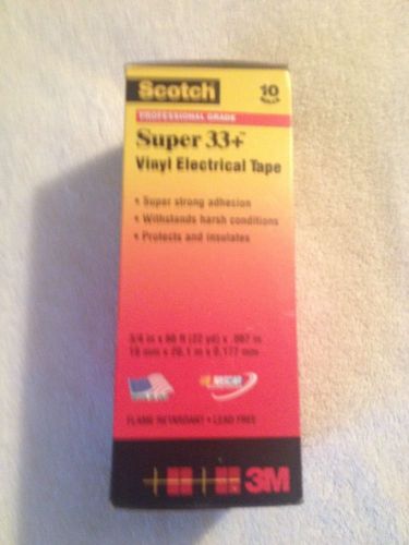 SCOTCH SUPER 33+ Electrical Tape, Vinyl, Black, 3/4&#034;x20 ft.
