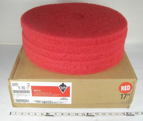 17&#034; red buffing  pads 5 each cleaning pads  arbor: 3-1/4&#034;  usa made for sale