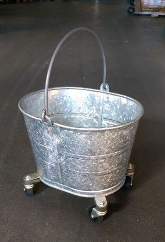 S-116 geerpres seaway galvanized oval bucket, 16 qt, 2&#034; casters for sale