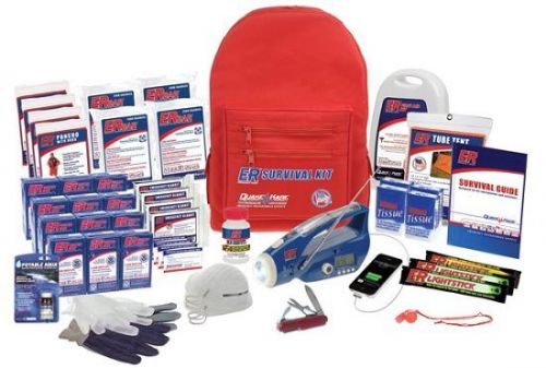 New Quake Kare 4 Person Ultimate Deluxe Backpack Survival Kit