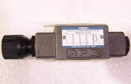 Hydraulic valve yuken msa-01-y-50 throttle check unused for sale