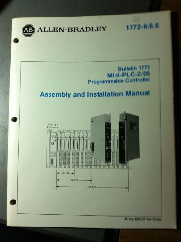 Allen-bradley bulletin 1772 mini-plc-2/05 plc assembly &amp; installation manual &#039;84 for sale