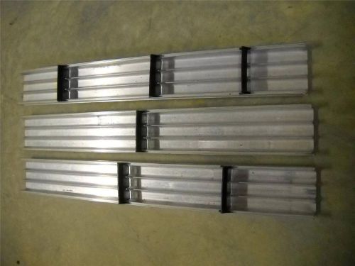 Lot of 3 equipto lyon aluminum groove tray 3 groove 25&#034;l x 3-1/8&#034;w x 1&#034;h for sale
