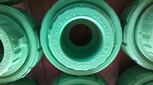 Nibco CHEM-AIRE 3/4&#034; Union Socket CF00810 Green Sch 80 High Pressure Fitting