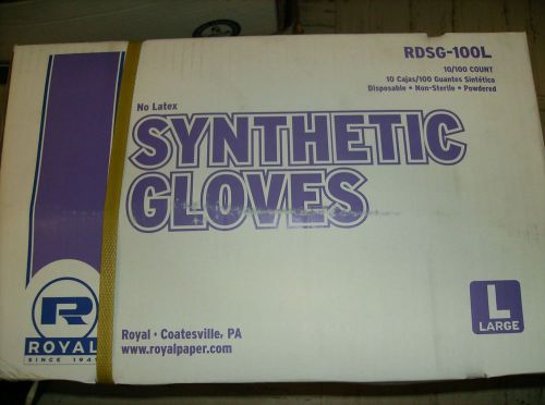 1000 Royal Synthetic Gloves Disposable LARGE Non-Sterile Powder &amp; Latex Free
